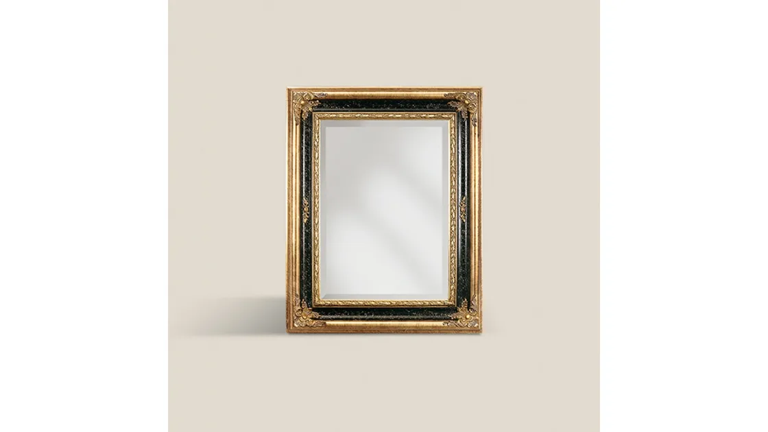 Specchiera Borbonese con cornice in legno dorato e laccato SP6672 di Tarocco Vaccari