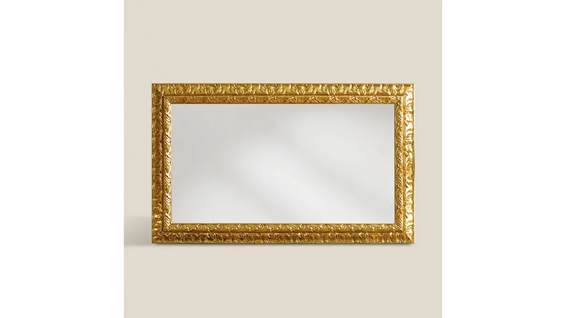 Specchiera rettangolare in foglia oro Classic 92005 di Tarocco Vaccari