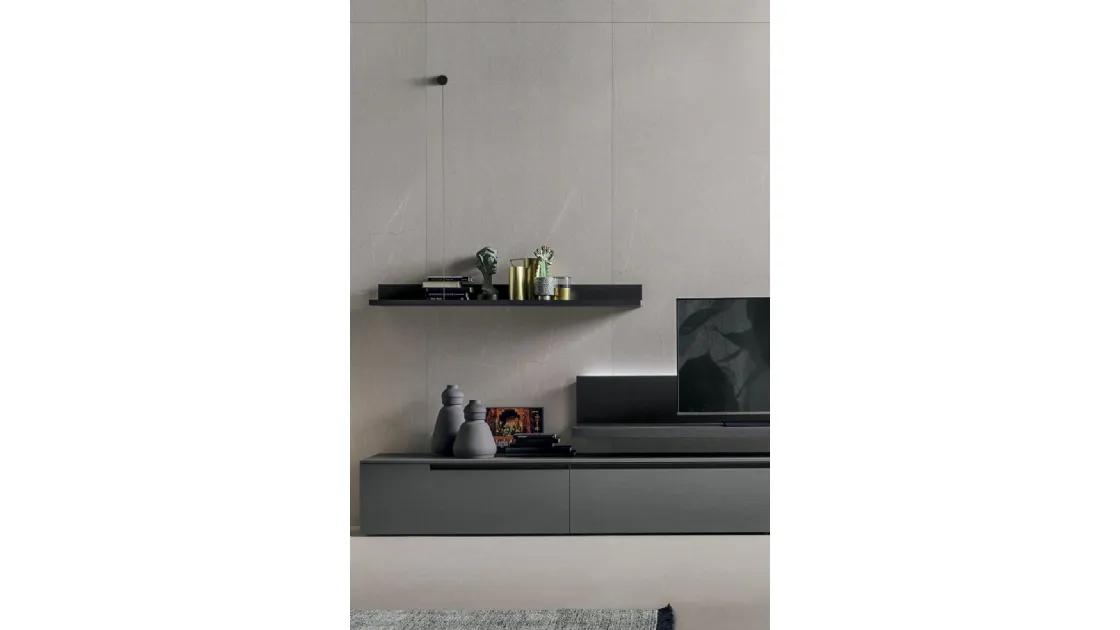 Mensole Elle & Filo in materico rovere carbone di Tomasella