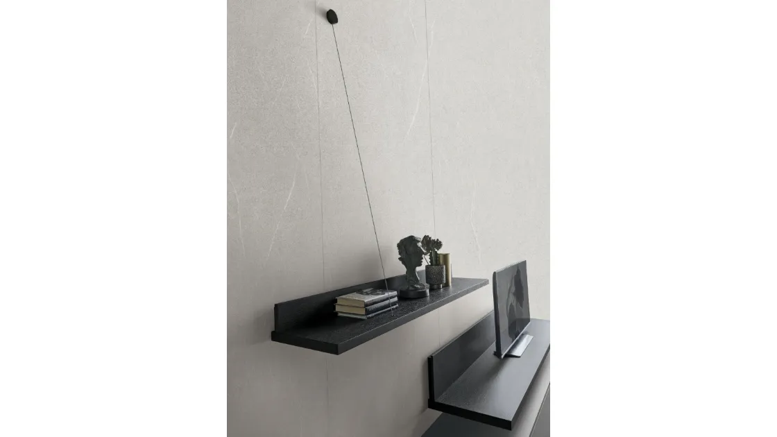 Mensole Elle & Filo in materico rovere carbone di Tomasella