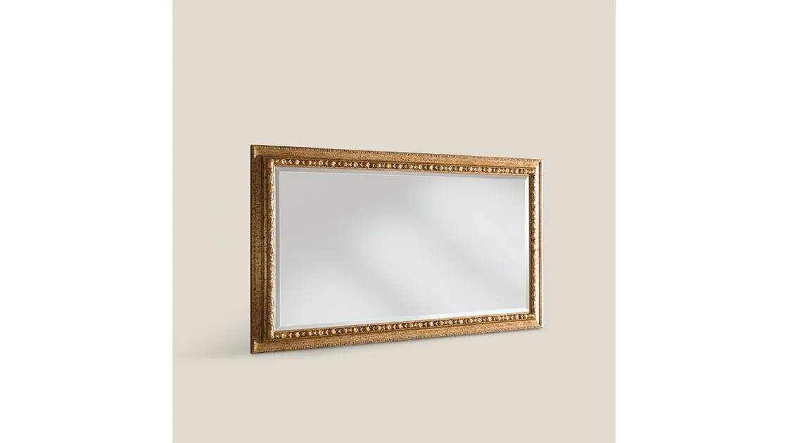 Specchiera rettangolare con cornice dorata Passioni 5421 di Tarocco Vaccari