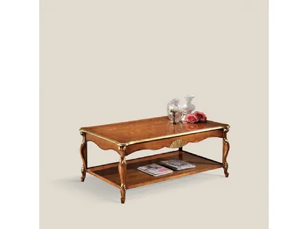 Tavolino classico in legno intarsiato Passioni 5445 EM27 di Tarocco Vaccari