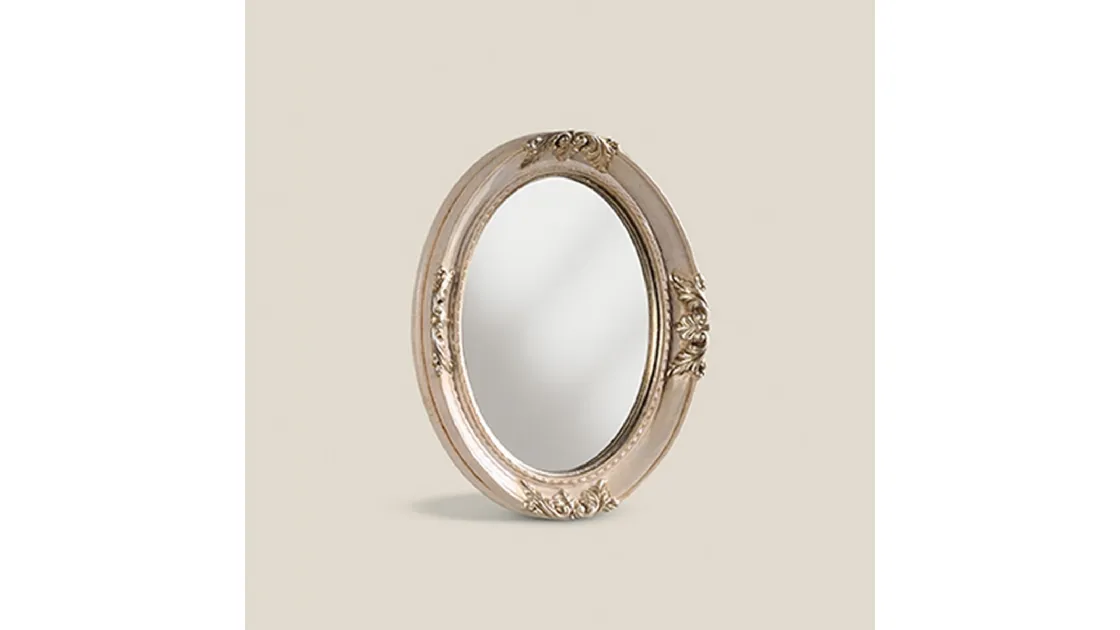 Specchiera ovale in legno intagliato Passioni 5470 LQ di Tarocco Vaccari