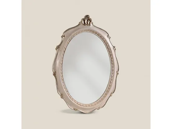 Specchiera ovale in legno argentato Passioni 5475 di Tarocco Vaccari