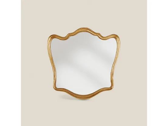 Specchiera con cornice sagomata in legno dorato Passioni SP9000 di Tarocco Vaccari