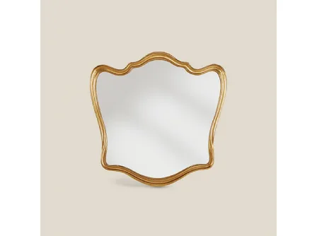 Specchiera con cornice sagomata in legno dorato Passioni SP9000 di Tarocco Vaccari