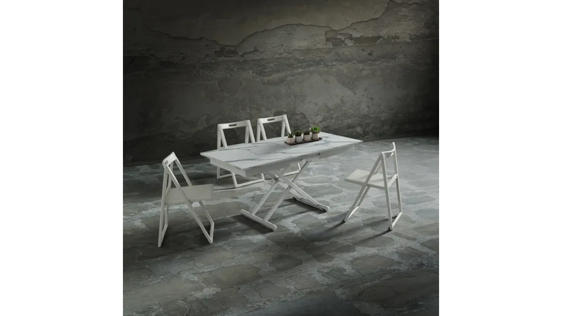 Tavolino regolabile in altezza che diventa tavolo da pranzo Perseo di La Primavera