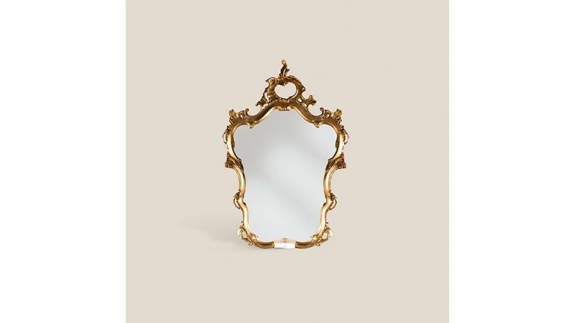 Specchiera sagomata in legno foglia oro Passioni 5128 di Tarocco Vaccari