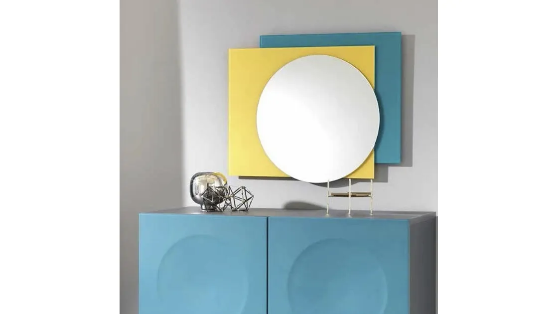 Specchio Shanti con inserto in vetro satinato di Stones