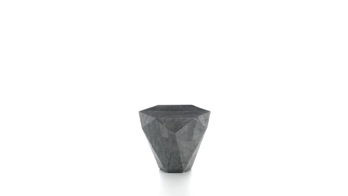 Tavolino Diamond Small in pietra fossile di Stones