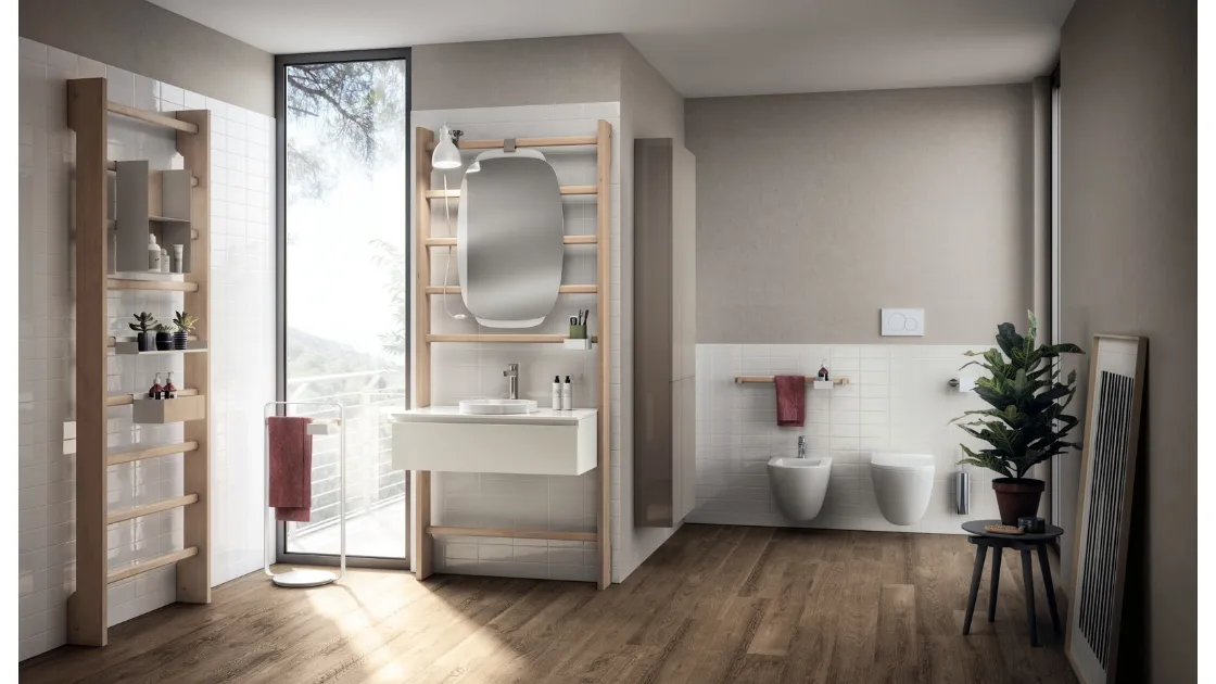 Mobile da Bagno Gym Laccato Opaco Space Bianco Prestige di Scavolini Bathrooms