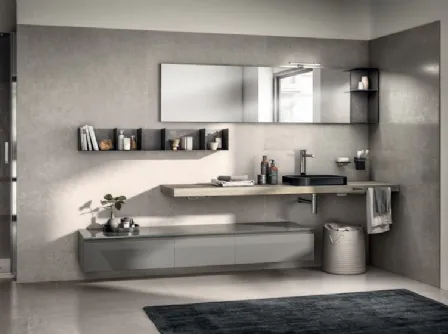 Mobile da Bagno Juno Laccato Lucido Grigio Titanio di Scavolini Bathrooms