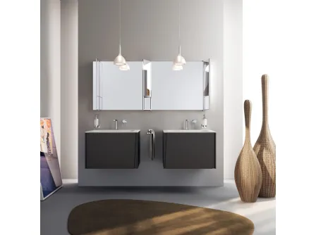 Mobile da Bagno Lagu Laccato Opaco Grigio Ferro di Scavolini Bathrooms