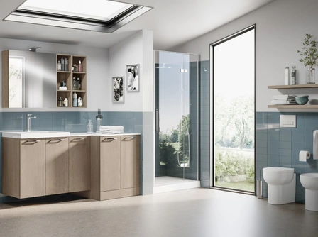 Mobile da Bagno Laundry Space Aquo finitura Rovere Gessato di Scavolini Bathrooms