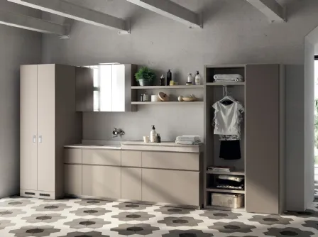 Mobile da Bagno Laundry Space Rivo Decorativo Grigio Selce di Scavolini Bathrooms