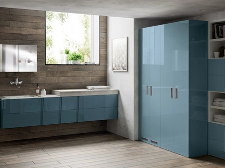 Mobile da Bagno Laundry Space Lagu in laccato lucido Verde Ottanio di Scavolini Bathrooms
