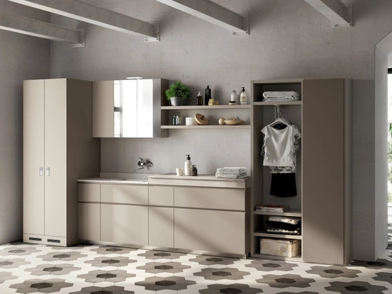 Mobile da Bagno Laundry Space Rivo in decorativo Juta di Scavolini Bathrooms