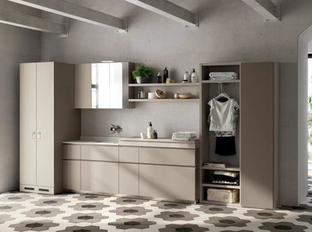 Mobile da Bagno Laundry Space Rivo in decorativo Juta di Scavolini Bathrooms