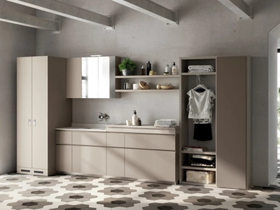 Mobile da Bagno Laundry Space Rivo in decorativo Juta di Scavolini Bathrooms