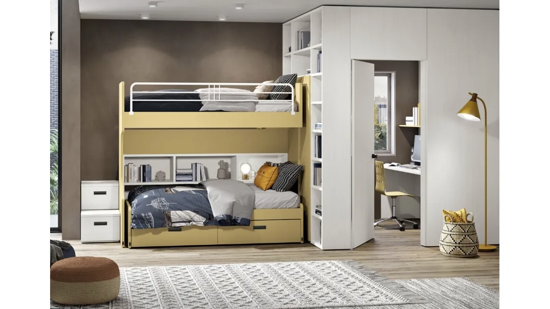 Cameretta 105 con doppio letto scorrevole di Ferrimobili