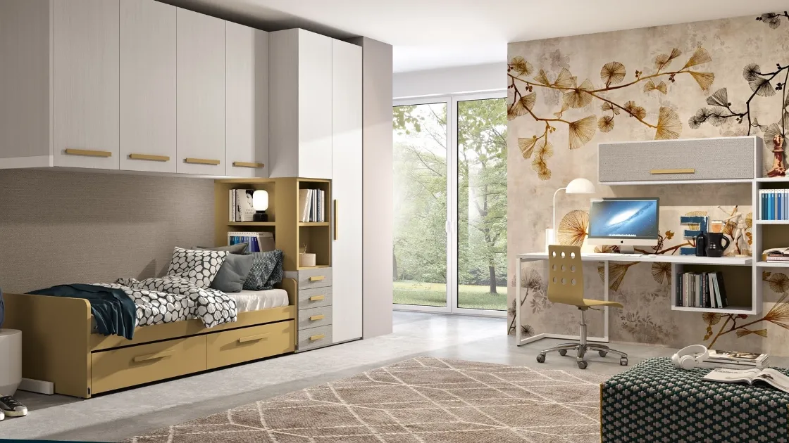 Cameretta 136 a ponte con scrivania di Ferrimobili