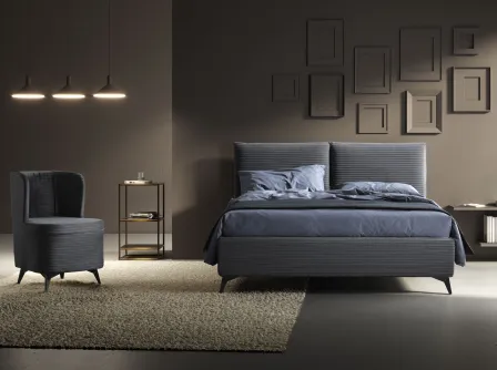 Letto in tessuto imbottito Elettra di Stilfar Italia