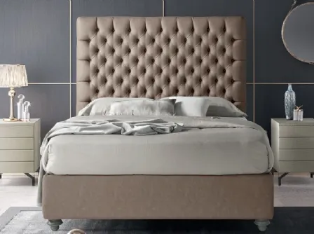 Letto in pelle con testiera trapuntata Rossini di Stilfar Italia