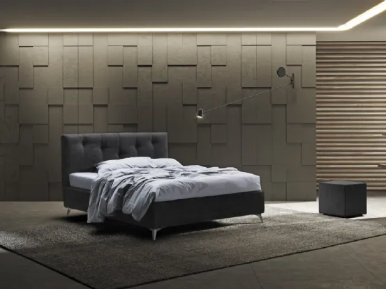 Letto matrimoniale in tessuto imbottito Enrica di Stilfar Italia