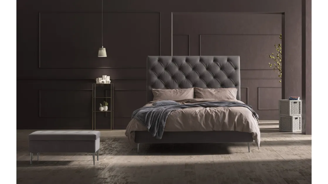 Letto in velluto Laura di Stilfar Italia