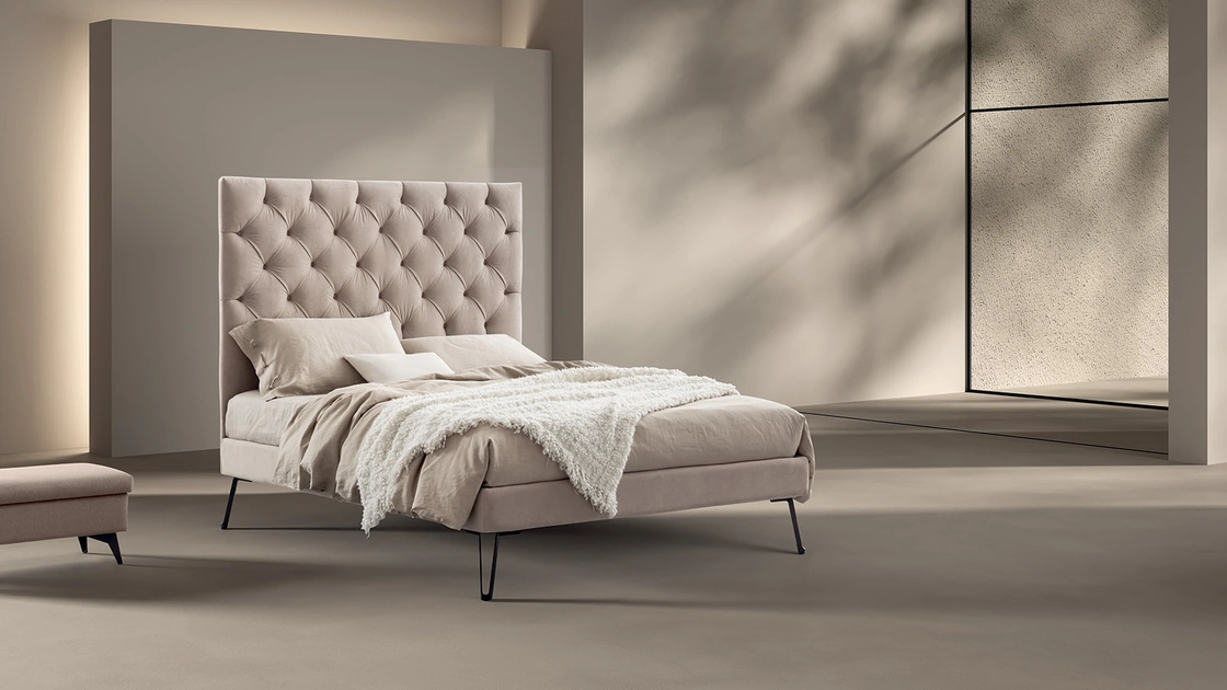 Letto in velluto Laura di Stilfar Italia