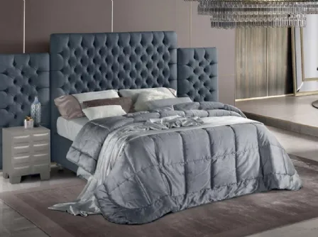 Letto in pelle con testiera imponente Tosca di Stilfar Italia