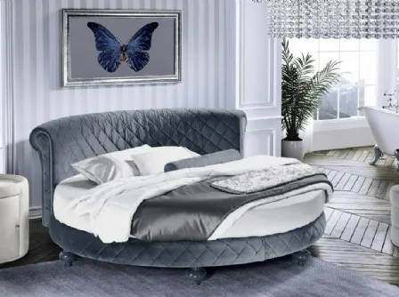 Letto rotondo in tessuto trapuntatato Turandot di Stilfar