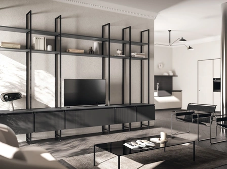 Libreria Living Mira Grigio Ferro di Scavolini