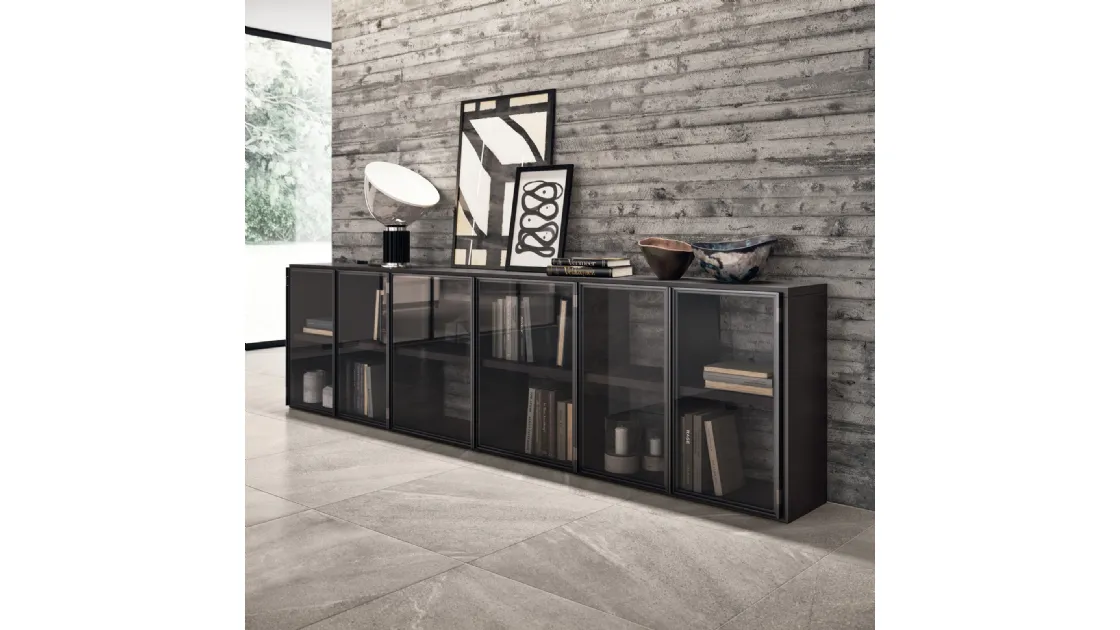 Libreria Living Motus Grigio Antracite di Scavolini