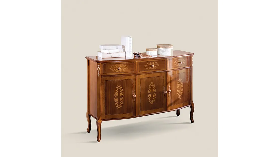 Madia classica in legno con intarsi Dogi 4324 SPA BR di Tarocco Vaccari