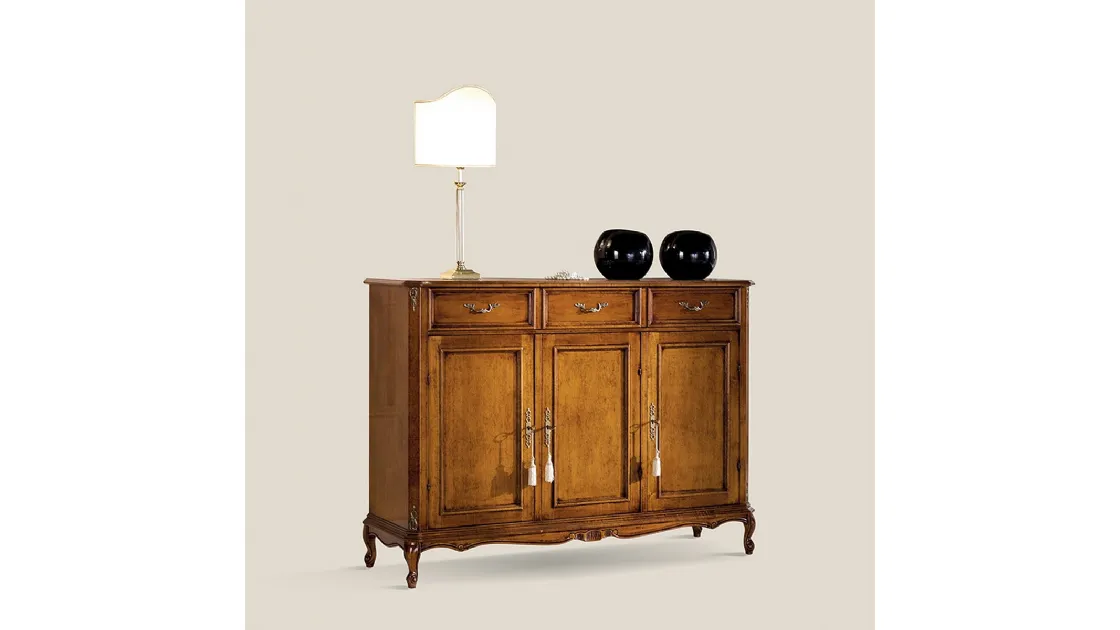 Madia in legno con tre ante e tre cassetti Emozioni 5108 EM15 di Tarocco Vaccari