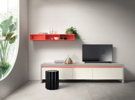 Madia Living Dandy Plus 02 Bianco e Rosso Corallo di Scavolini