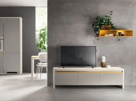 Madia Living Dandy Plus 01 Grigio Velo e Giallo Senape di Scavolini