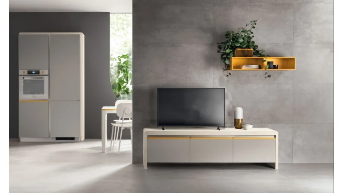 Madia Living Dandy Plus 01 Grigio Velo e Giallo Senape di Scavolini