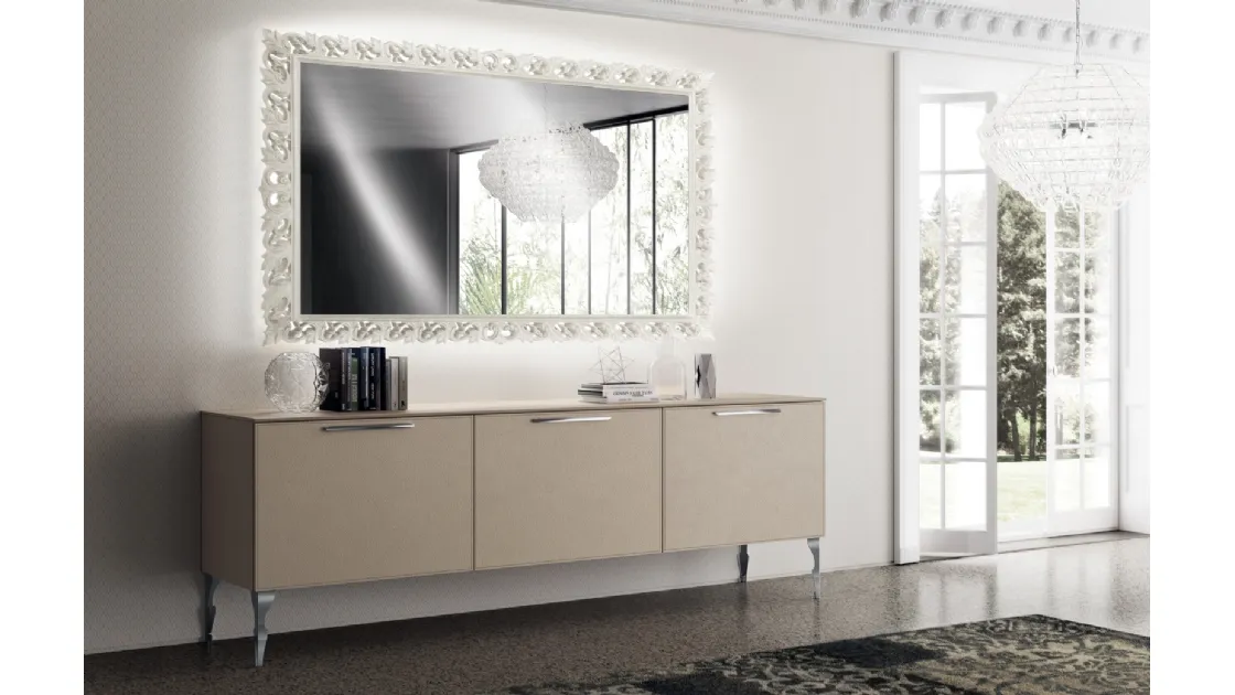 Madia Living Exclusiva 01 in Pelle Grigio Perla di Scavolini