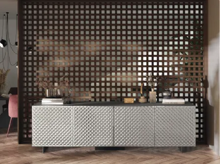Madia Sideboard 03 in vetro specchiato a rombi di Scavolini