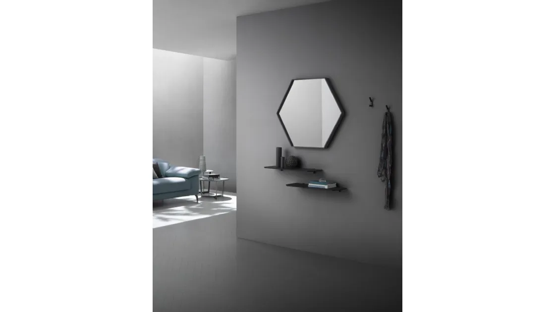 Mobile ingresso realizzato con mensole in HPL Cross di La Primavera