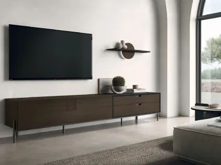 Mobile Porta Tv TIME UNIT TI 130 in CDF rovere moka di Tomasella