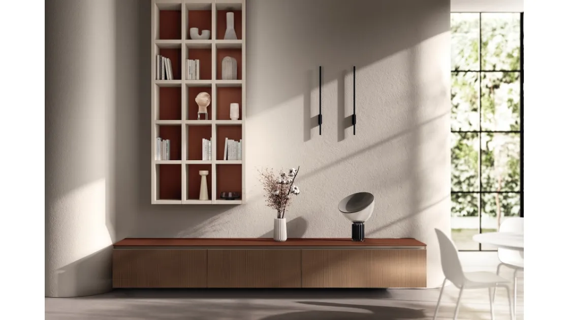 Parete Attrezzata Living Mira 02 in decorativo Cottage di Scavolini