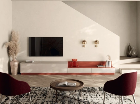 Parete Attrezzata Living Moda 02 in decorativo Canapa di Scavolini