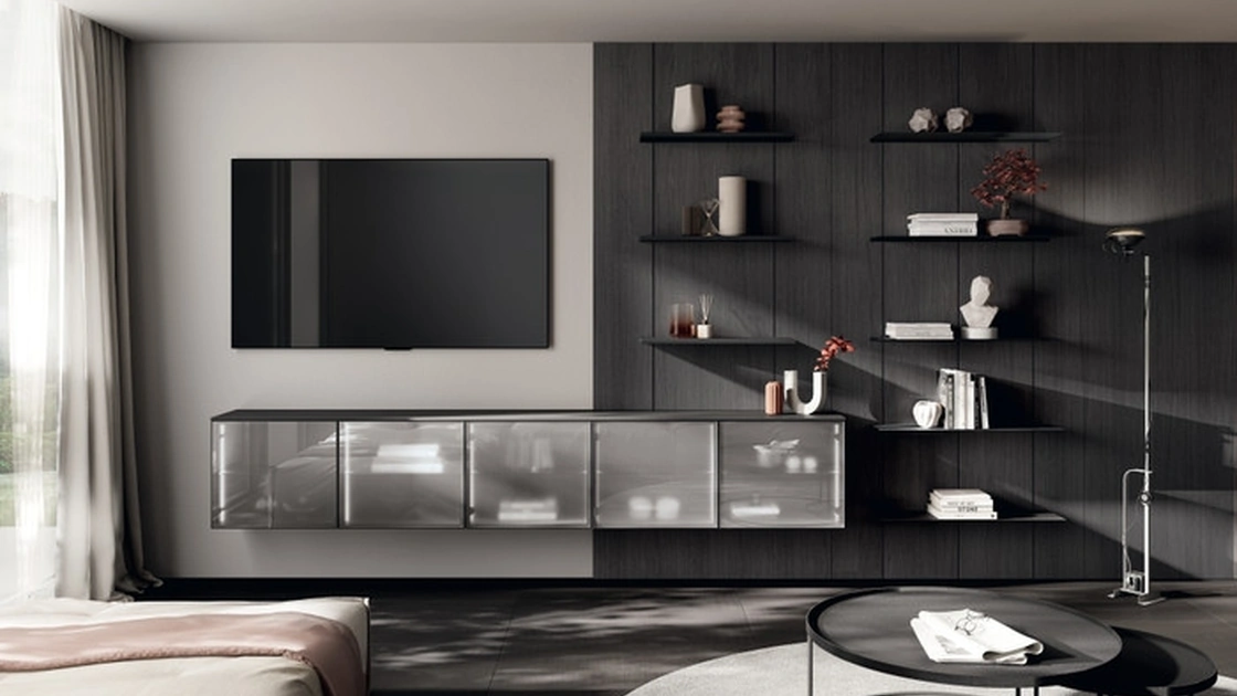Parete Attrezzata Living Regola 01 in decorativo Quercia di Scavolini