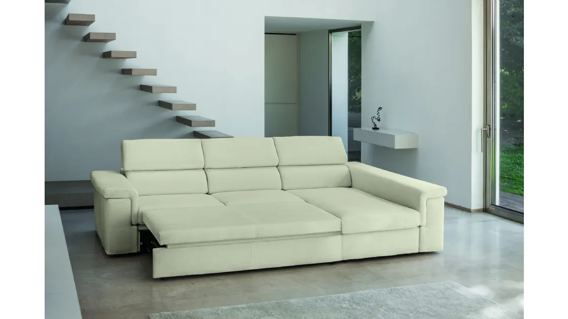 Divano con seduta estensibile Kappadue di Fabbri Salotti