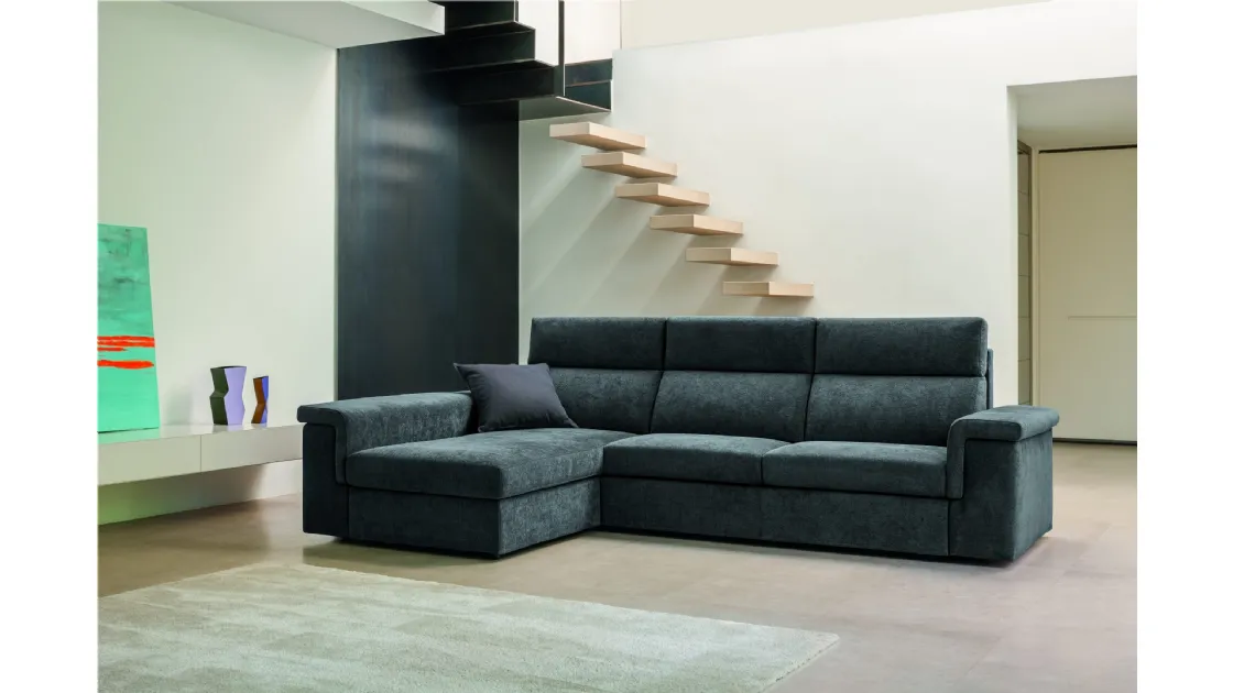 Divano con penisola contenitore Kappauno di Fabbri Salotti