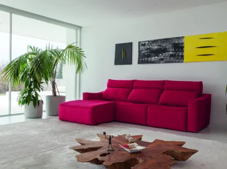 Divano con penisola Sabik di Fabbri Salotti