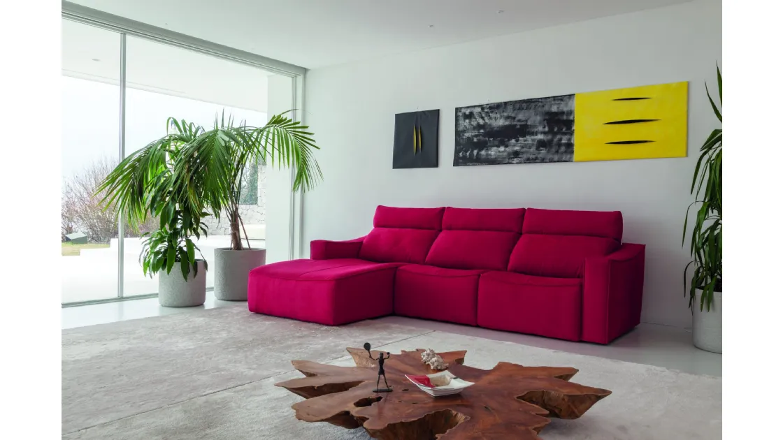 Divano con penisola Sabik di Fabbri Salotti